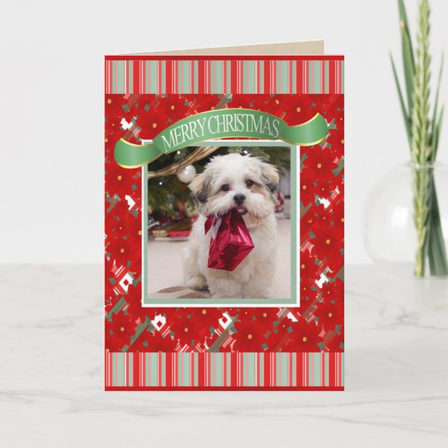 Cartes Pour Fêtes Annuelles Noël du chien personnalisé mignon (Devant)