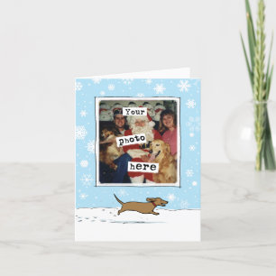 Cartes Pour Fêtes Annuelles Noël du chien Wiener   Cute Dachshund Votre Photo