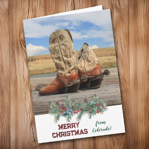 Cartes Pour Fêtes Annuelles Noël Du Colorado Western Boot