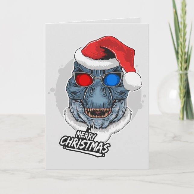 Cartes Pour Fêtes Annuelles Noël du cool T-Rex (Devant)