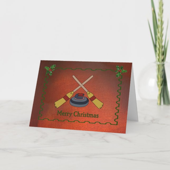 Cartes Pour Fêtes Annuelles Noël du curling (Devant)