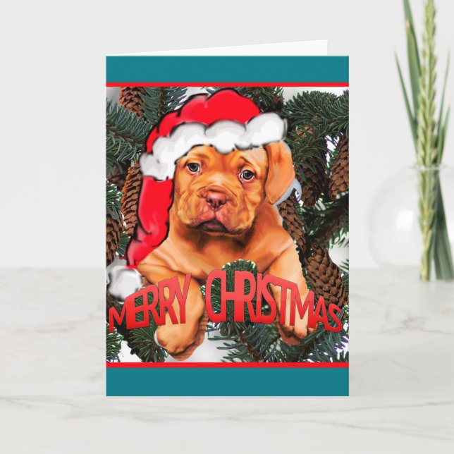Cartes Pour Fêtes Annuelles Noël du Dogue de Bordeaux (Devant)