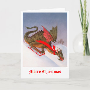 Cartes Pour Fêtes Annuelles Noël du dragon dormant