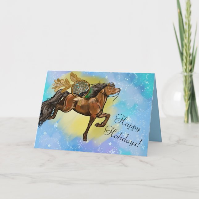 Cartes Pour Fêtes Annuelles Noël du Dreamcatcher Bay Horse (Devant)