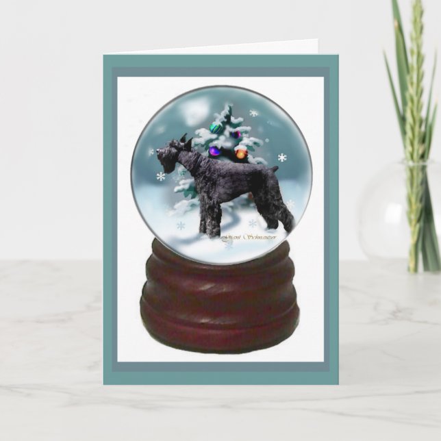 Cartes Pour Fêtes Annuelles Noël du géant Schnauzer (Devant)