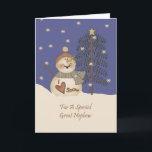 Cartes Pour Fêtes Annuelles Noël du gentil Snowman Great Nephew<br><div class="desc">carte</div>