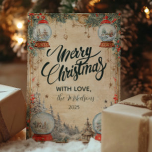 Cartes Pour Fêtes Annuelles Noël du Globe des neiges vintage