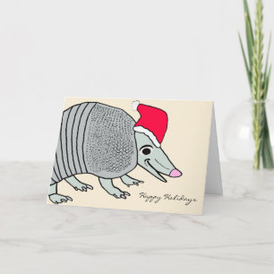Cartes Pour Fêtes Annuelles Noël du mignon Père Noël Armadillo