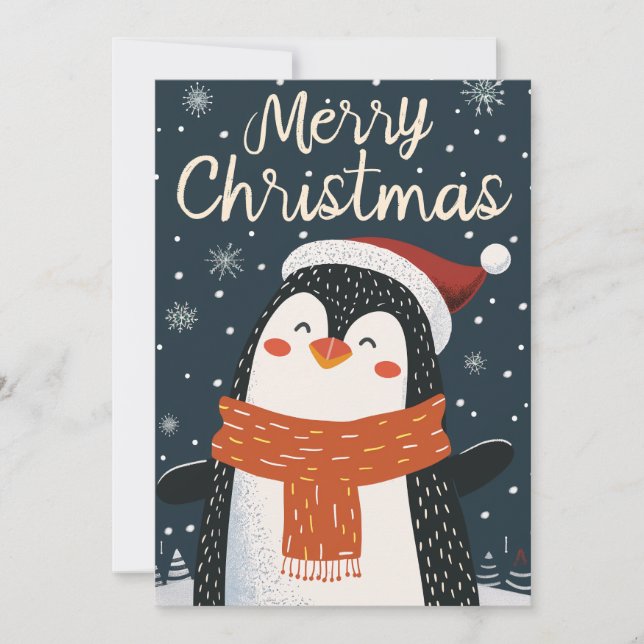 Cartes Pour Fêtes Annuelles Noël du mignon pingouin (Devant)