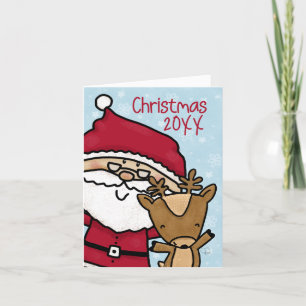 Cartes Pour Fêtes Annuelles Noël du Père Noël et du renne
