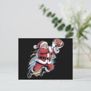 Cartes Pour Fêtes Annuelles Noël du Père Noël jouant au football américain