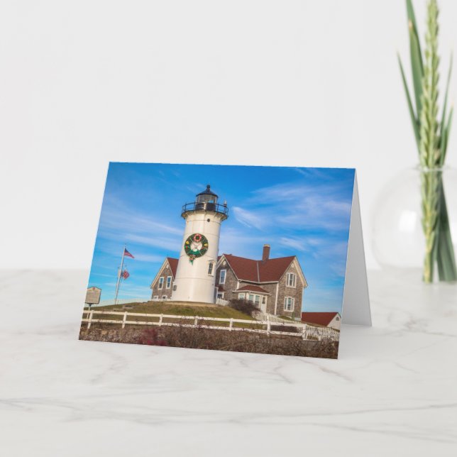 Cartes Pour Fêtes Annuelles Noël du phare Nobska (Devant)