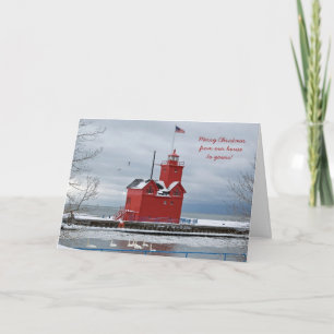 Cartes Pour Fêtes Annuelles Noël du phare rouge