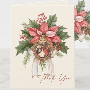 Cartes Pour Fêtes Annuelles Noël du poinsettia Écriture religieuse de Jésus