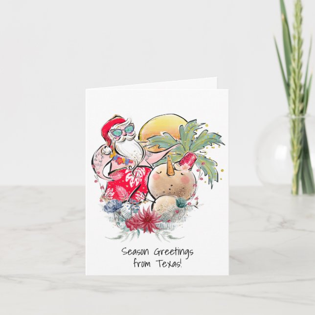 Cartes Pour Fêtes Annuelles Noël du Sud | Hot Holly Jolly Santa Claus (Devant)