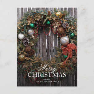 Cartes Pour Fêtes Annuelles Noël du Sud-Ouest - Couronne classique avec ornem