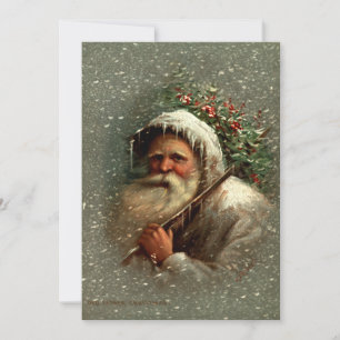 Cartes Pour Fêtes Annuelles Noël du Vieux Père vintage à la neige
