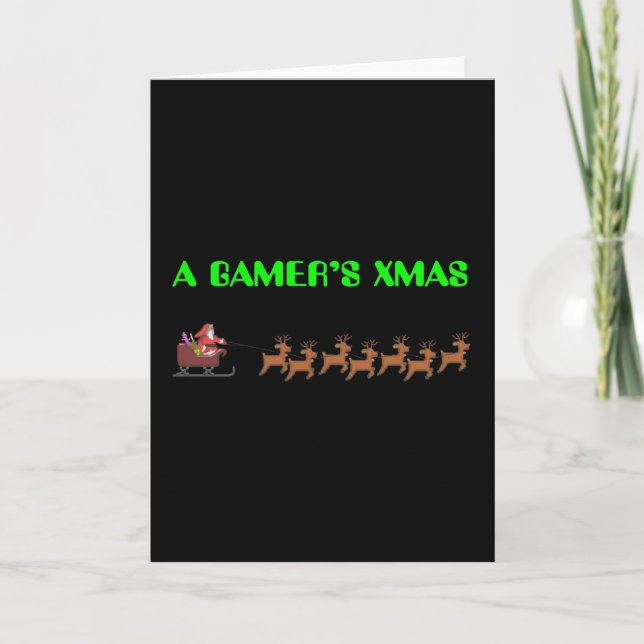 Cartes Pour Fêtes Annuelles Noël d'un Gamer (Devant)