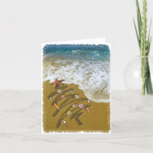 Cartes Pour Fêtes Annuelles Noël échoué sur le rivage