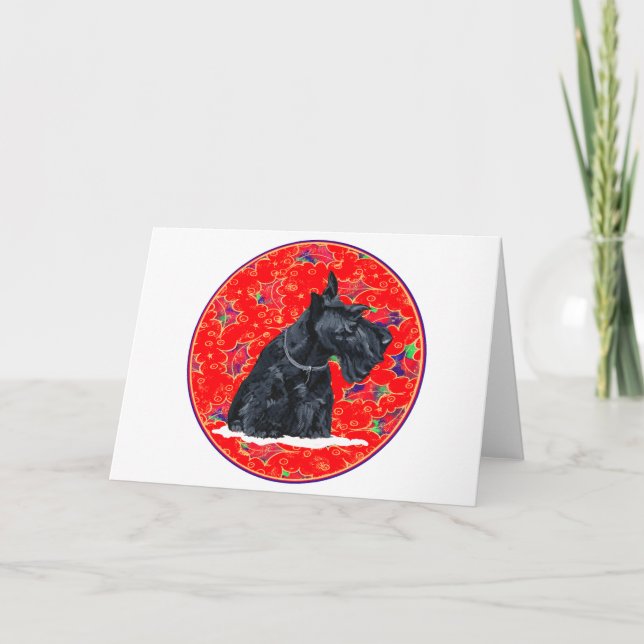 Cartes Pour Fêtes Annuelles Noël écossais Terrier (Devant)