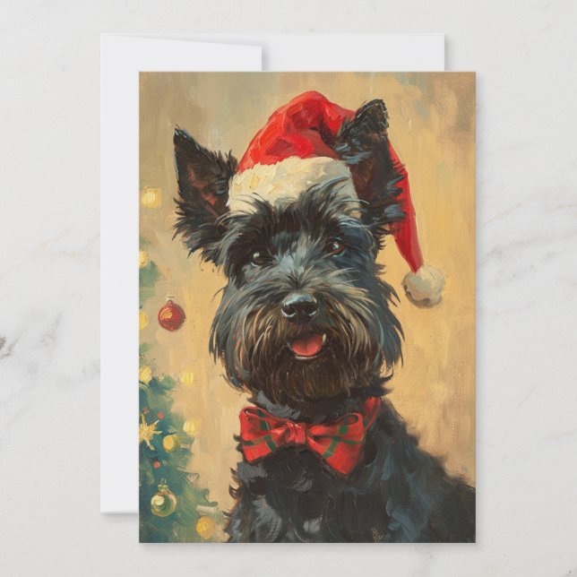 Cartes Pour Fêtes Annuelles Noël écossais Terrier (Devant)