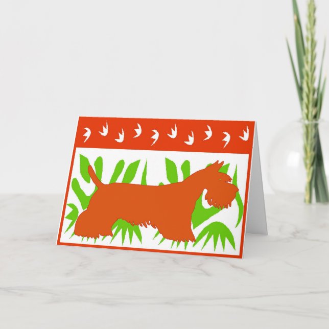 Cartes Pour Fêtes Annuelles Noël écossais Terrier (Devant)