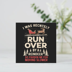 Cartes Pour Fêtes Annuelles Noël écrasé par le renne Funny Xmas 