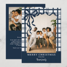 Noël élégant avec nœud et carreaux photo personnal