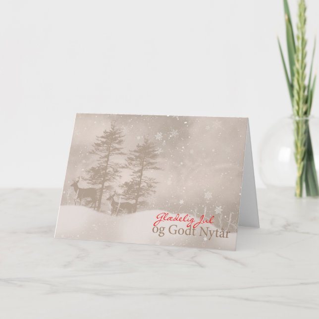 Cartes Pour Fêtes Annuelles Noël élégant danois de Joyeux Noël de langue (Devant)