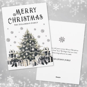 Cartes Pour Fêtes Annuelles Noël Élégant Noir Blanc