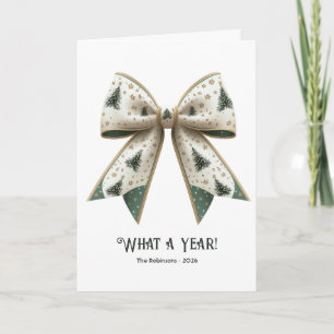 Cartes Pour Fêtes Annuelles Noël Élégant Ruban Bilan de l'Année Famille