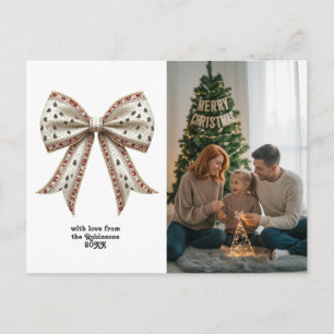 Cartes Pour Fêtes Annuelles Noël Élégant Ruban Vacances de Noël