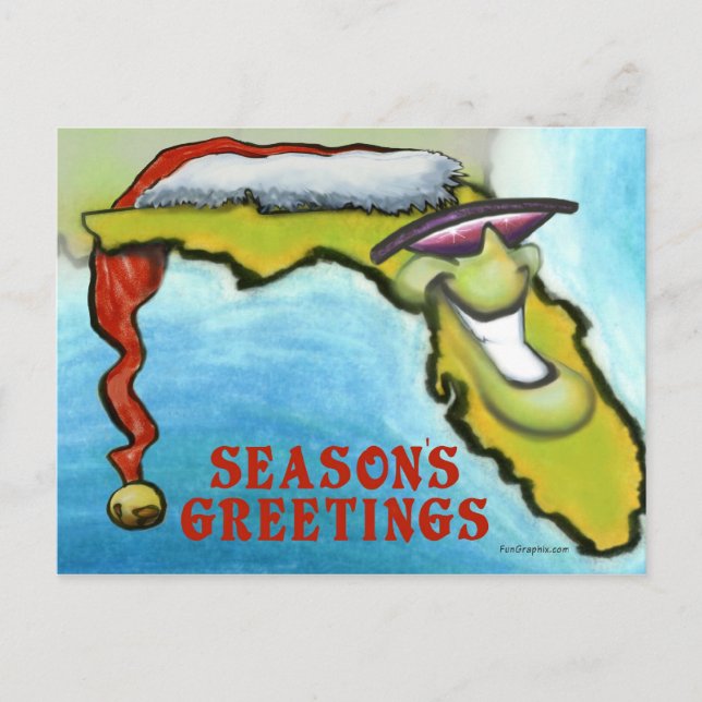 Cartes Pour Fêtes Annuelles Noël en Floride (Devant)