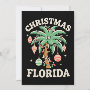 Cartes Pour Fêtes Annuelles Noël en Floride Palmier Guirlandes de Noël Hiver