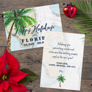 Cartes Pour Fêtes Annuelles Noël en Floride Tropical Joyeuses Vacances