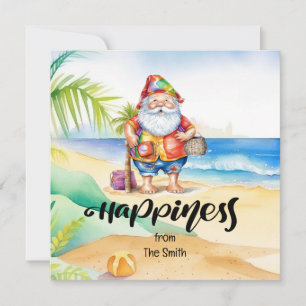 Cartes Pour Fêtes Annuelles Noël en juillet avec SANTA CLAUS sur la plage