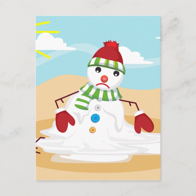 Cartes Pour Fêtes Annuelles noël en juillet bonhomme de neige (Devant)