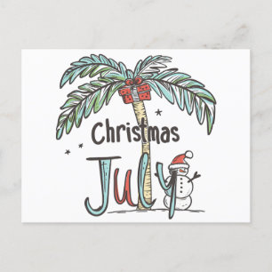 Cartes Pour Fêtes Annuelles Noël en juillet Design de bonhomme de neige tropic