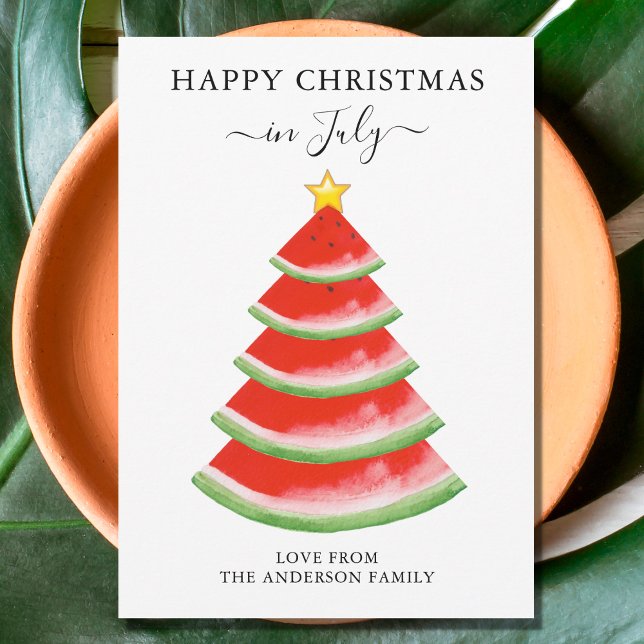 Cartes Pour Fêtes Annuelles Noël en juillet Watermelon (Créateur téléchargé)