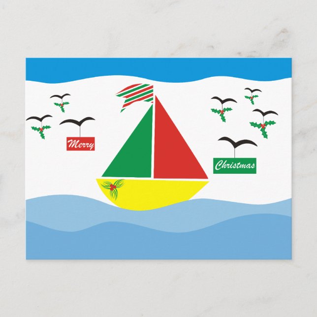 Cartes Pour Fêtes Annuelles Noël en mer (Devant)