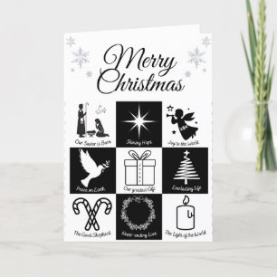 Cartes Pour Fêtes Annuelles Noël en noir et blanc