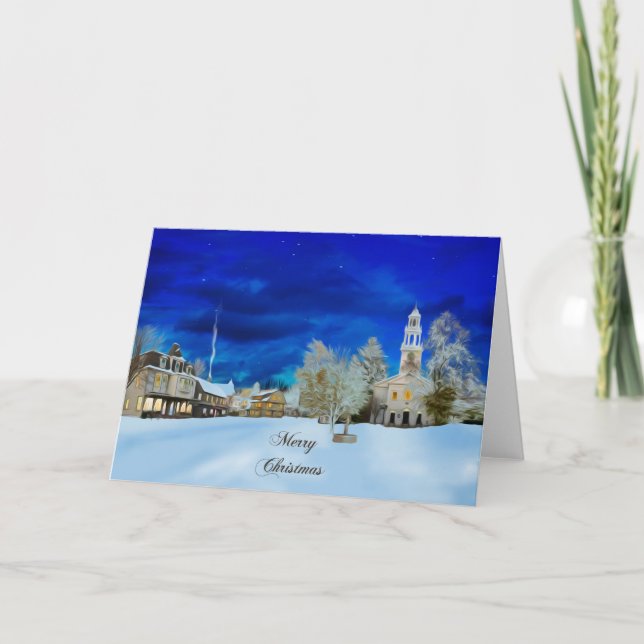 Cartes Pour Fêtes Annuelles Noël en Nouvelle-Angleterre (Devant)