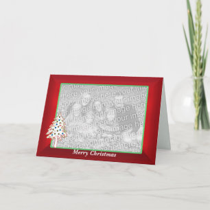 Cartes Pour Fêtes Annuelles Noël en rouge (cadre photo large)