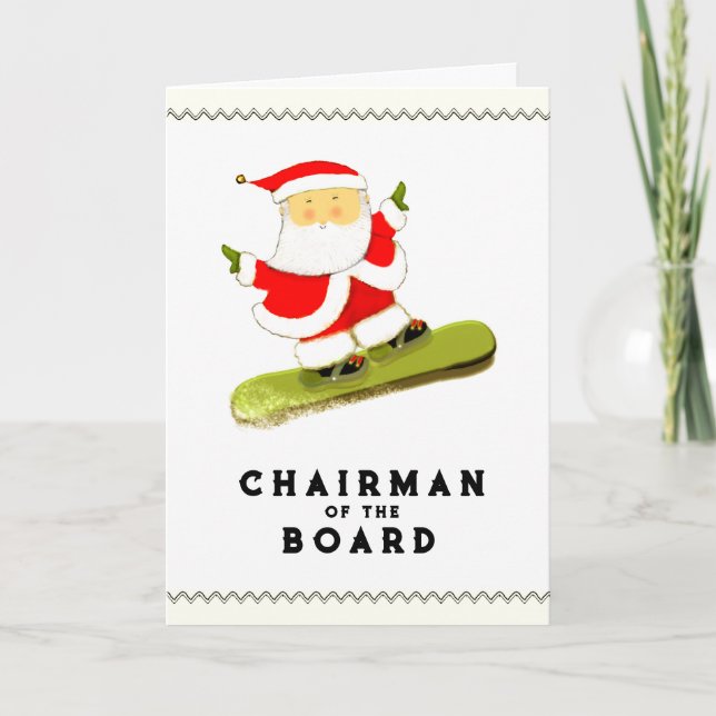 Cartes Pour Fêtes Annuelles Noël en snowboard (Devant)
