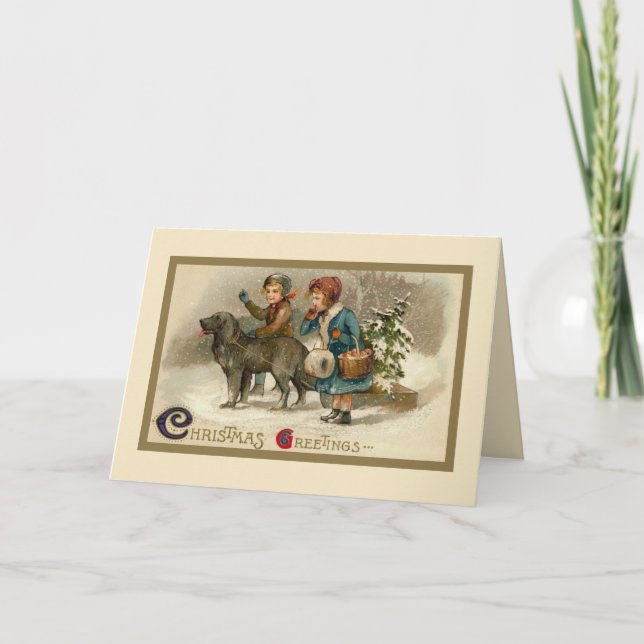 Cartes Pour Fêtes Annuelles Noël enneigé (Devant)