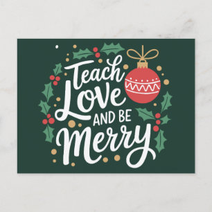 Cartes Pour Fêtes Annuelles Noël Enseigner l'amour et être Joyeux Noël Enseign
