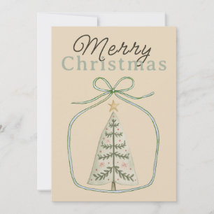 Cartes Pour Fêtes Annuelles Noël enveloppé dans un ruban