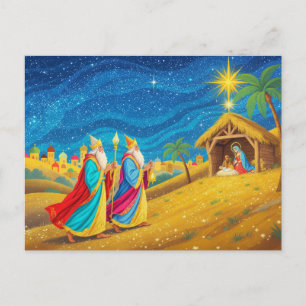 Cartes Pour Fêtes Annuelles Noël Épiphanie Trois Rois Nativité