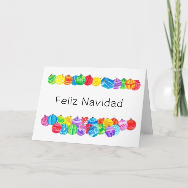 Cartes Pour Fêtes Annuelles Noël espagnol de Feliz Navidad, aquarelle (Devant)