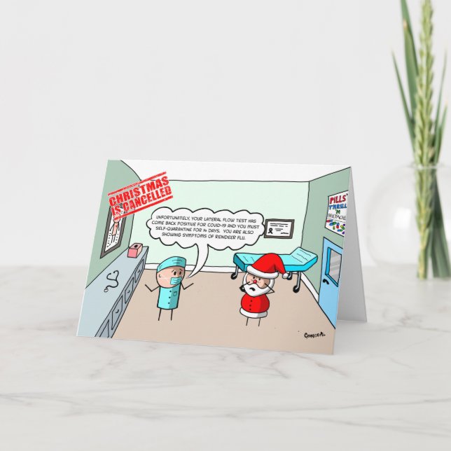 Cartes Pour Fêtes Annuelles Noël est annulé - Père Noël échoue Flux latéral (Devant)